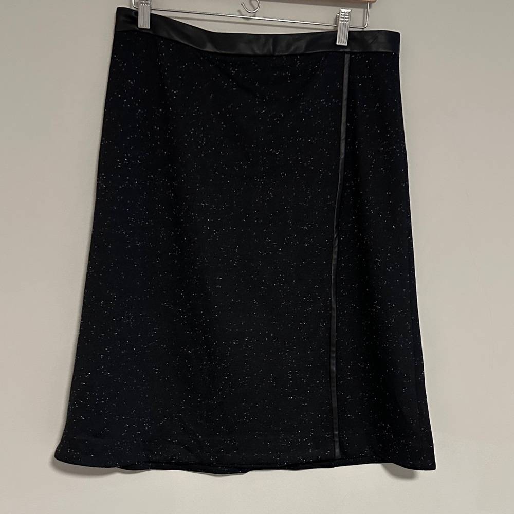 Ann Taylor Faux Wrap Skirt, Black, Size 12, NWT
